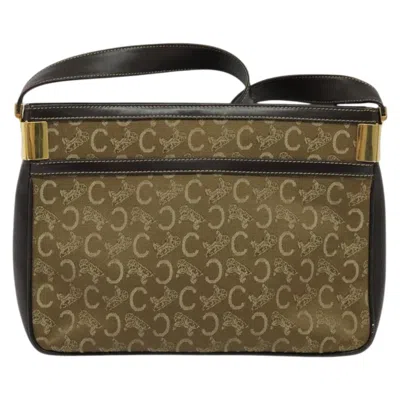 Pre-owned Celine Céline Macadam Beige Canvas Shoulder Bag () In Sand