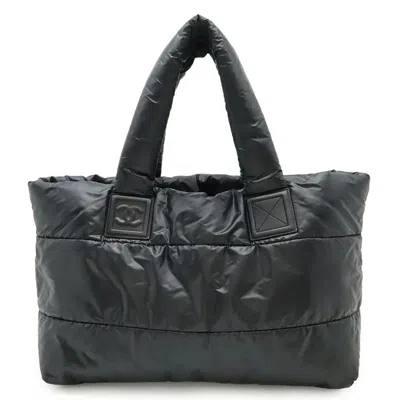 Pre-owned Chanel Black Bordeaux Nylon Leather Shoulder Bag Tote Bag () In Multi