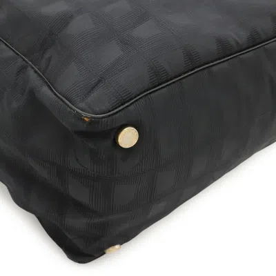 Pre-owned Chanel Black Brown Nylon Leather Tote Bag () In Multi