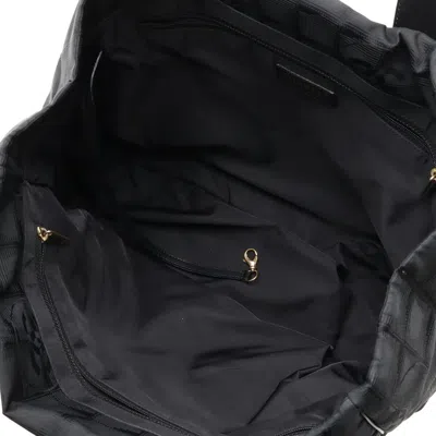 Pre-owned Chanel Black Brown Nylon Leather Tote Bag () In Multi