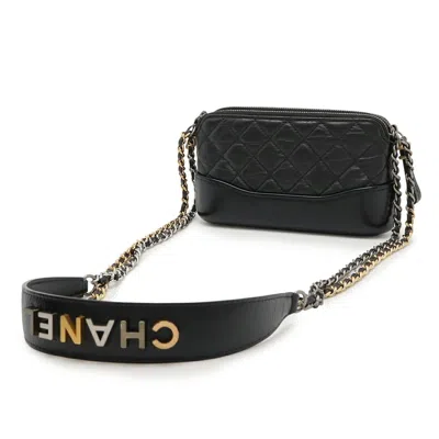 Pre-owned Chanel Black Leather Pochette Shoulder Bag ()