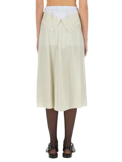 Maison Margiela Anonymity Of The Lining Midi Skirt In White