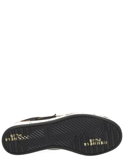 Premiata Leopard Print Low-top Sneakers With Black Suede Overlays In Multi