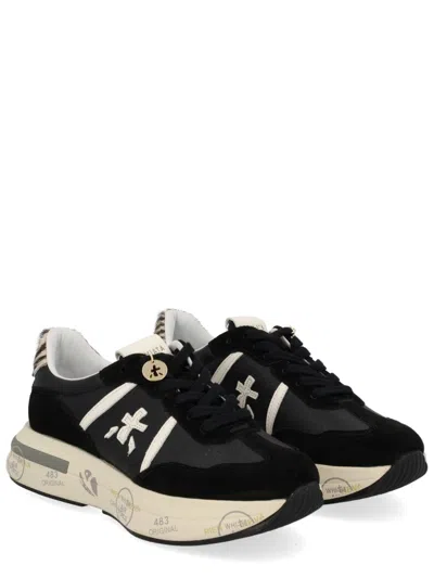 Premiata Contemporary Calf Leather Sneakers With Chunky Sole In Black