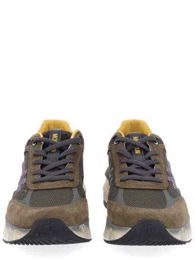 Premiata Suede And Mesh Sneakers With Rubber Sole