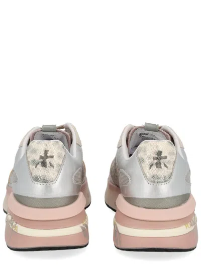 Premiata Chunky Multicolour Sneakers With Metallic And Leather Panels In Pink