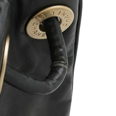 Pre-owned Chanel Black White Leather Shoulder Bag Tote Bag () In Multi