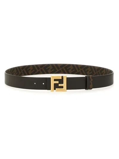 Fendi Ff Square Reversible Leather Belt