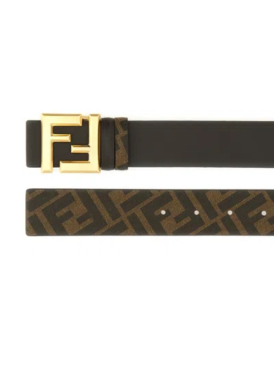 Fendi Ff Square Reversible Leather Belt