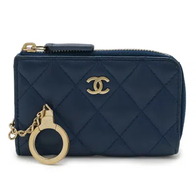 Pre-owned Chanel Blue Leather Coin Purse/coin Case ()