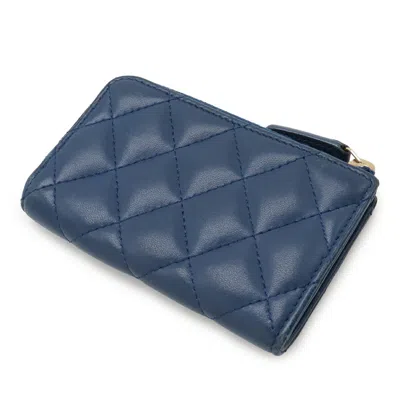 Pre-owned Chanel Blue Leather Coin Purse/coin Case ()