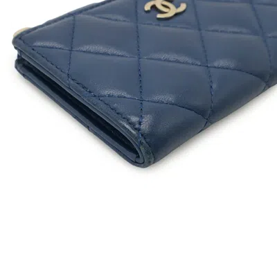 Pre-owned Chanel Blue Leather Coin Purse/coin Case ()