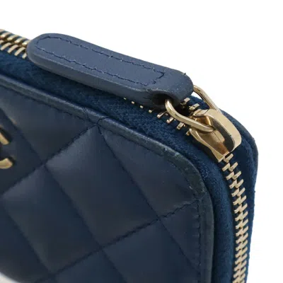Pre-owned Chanel Blue Leather Coin Purse/coin Case ()