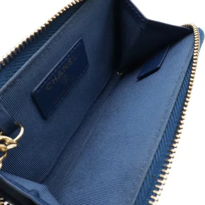 Pre-owned Chanel Blue Leather Coin Purse/coin Case ()