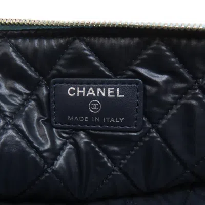 Pre-owned Chanel Blue Navy Leather Clutch Bag ()