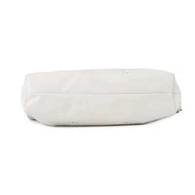 Pre-owned Chanel Champagne Gold White Leather Shoulder Bag ()