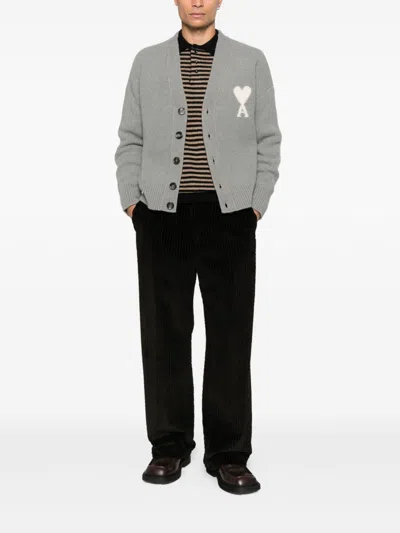 Ami Alexandre Mattiussi Ami Paris Ami Paris De Coeur Wool Cardigan In Multi
