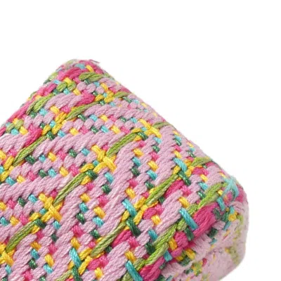 Pre-owned Chanel Green Pink Cotton Shoulder Bag ()