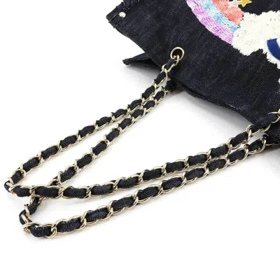 Pre-owned Chanel Multi-color Navy Denim Tote Bag ()