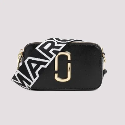 Marc Jacobs Compact Textured Leather Bag With Gold-tone Logo In Black