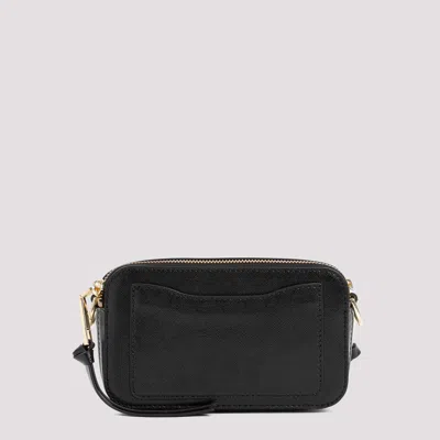Marc Jacobs Compact Textured Leather Bag With Gold-tone Logo In Black