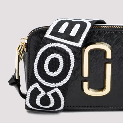 Marc Jacobs Compact Textured Leather Bag With Gold-tone Logo In Black