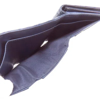 Pre-owned Chanel Navy Leather Wallet (tri-fold) () In Blue