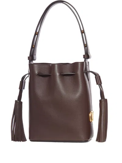 Valentino Borsa A Secchiello Vlogo Signature In Pelle Cioccolato  Donna