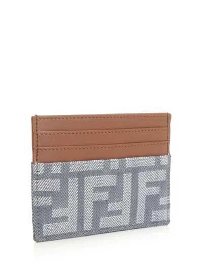 Fendi Baguette Wallets Blue In Gray