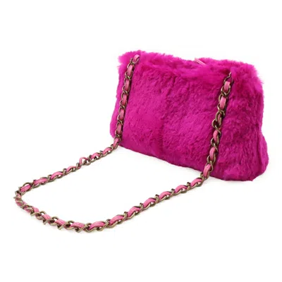 Pre-owned Chanel Pink Purple Lapin Leather Shoulder Bag () In Multi