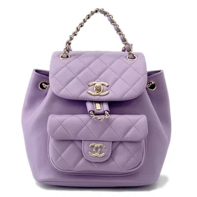 Pre-owned Chanel Purple Leather Backpack ()