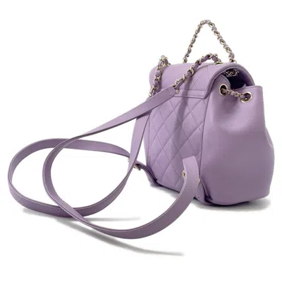 Pre-owned Chanel Purple Leather Backpack ()
