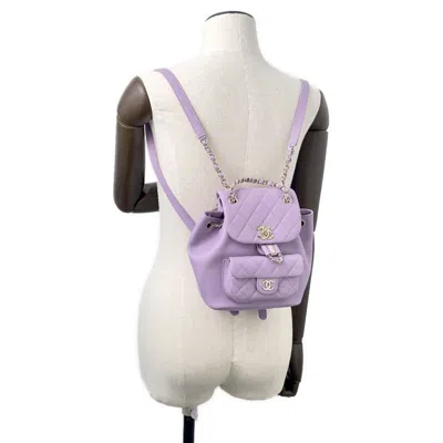 Pre-owned Chanel Purple Leather Backpack ()