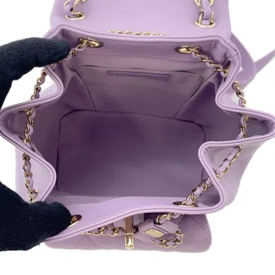 Pre-owned Chanel Purple Leather Backpack ()