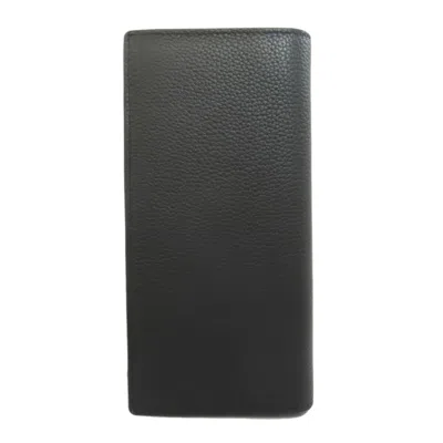 Pre-owned Dior Christian  Black Leather Long Wallet (bi-fold) ()