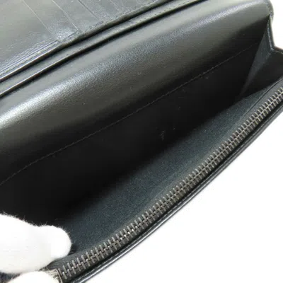 Pre-owned Dior Christian  Black Leather Long Wallet (bi-fold) ()