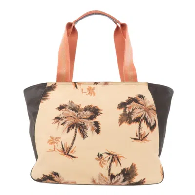 Pre-owned Coach Beige Black Nylon Tote Bag () In Multi