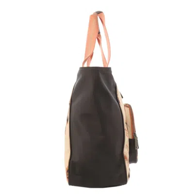 Pre-owned Coach Beige Black Nylon Tote Bag () In Multi