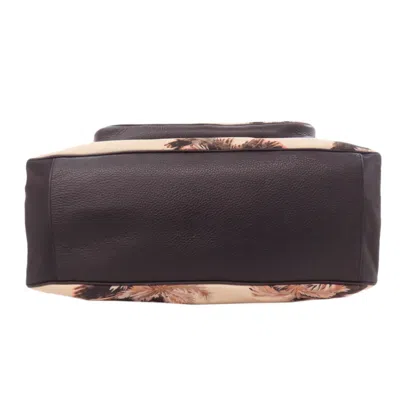 Pre-owned Coach Beige Black Nylon Tote Bag () In Multi