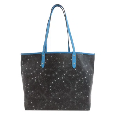Pre-owned Coach Black Blue Pvc Tote Bag () In Multi