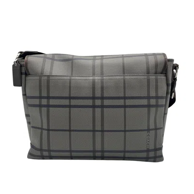 Pre-owned Coach Black Gray Pvc Messenger Bag Shoulder Bag () In Multi