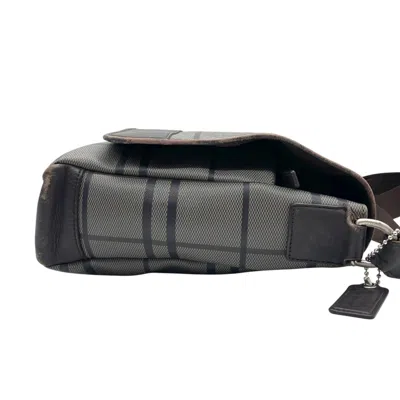 Pre-owned Coach Black Gray Pvc Messenger Bag Shoulder Bag () In Multi