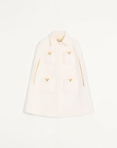 Valentino Drill Double Cape Woman Ivory 40 In White