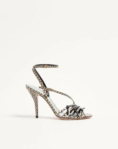 Valentino 100mm Nodine Elaphe Strap-detailed Sandals In Multi