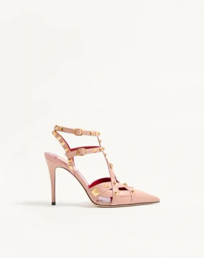 Valentino 100mm Rockstud-embellished Leather Pumps In Pink