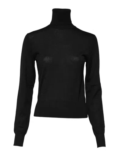 Pre-owned Dolce & Gabbana Black Cashmere Turtleneck Pullover Women's Sweater ()