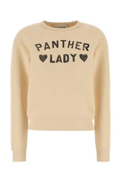 Valentino Graphic Print Crew Neck Knitwear Sweatshirt In Neutral