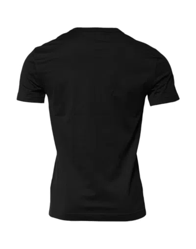 Dolce & Gabbana Black Cotton Round Neck Short Sleeves Men T-shirt In Black
