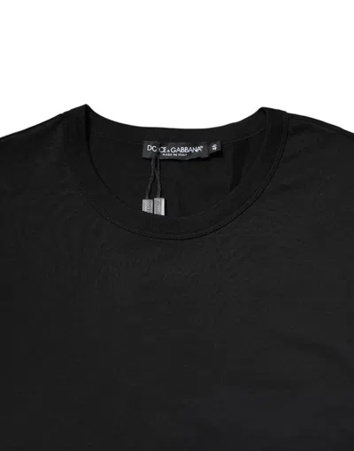 Dolce & Gabbana Black Cotton Round Neck Short Sleeves Men T-shirt In Black
