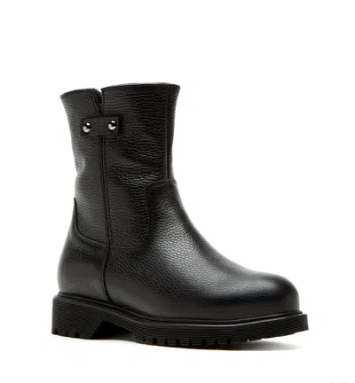 La Canadienne Hogan Shearling-lined Pebbled Leather Booties In Animal Print